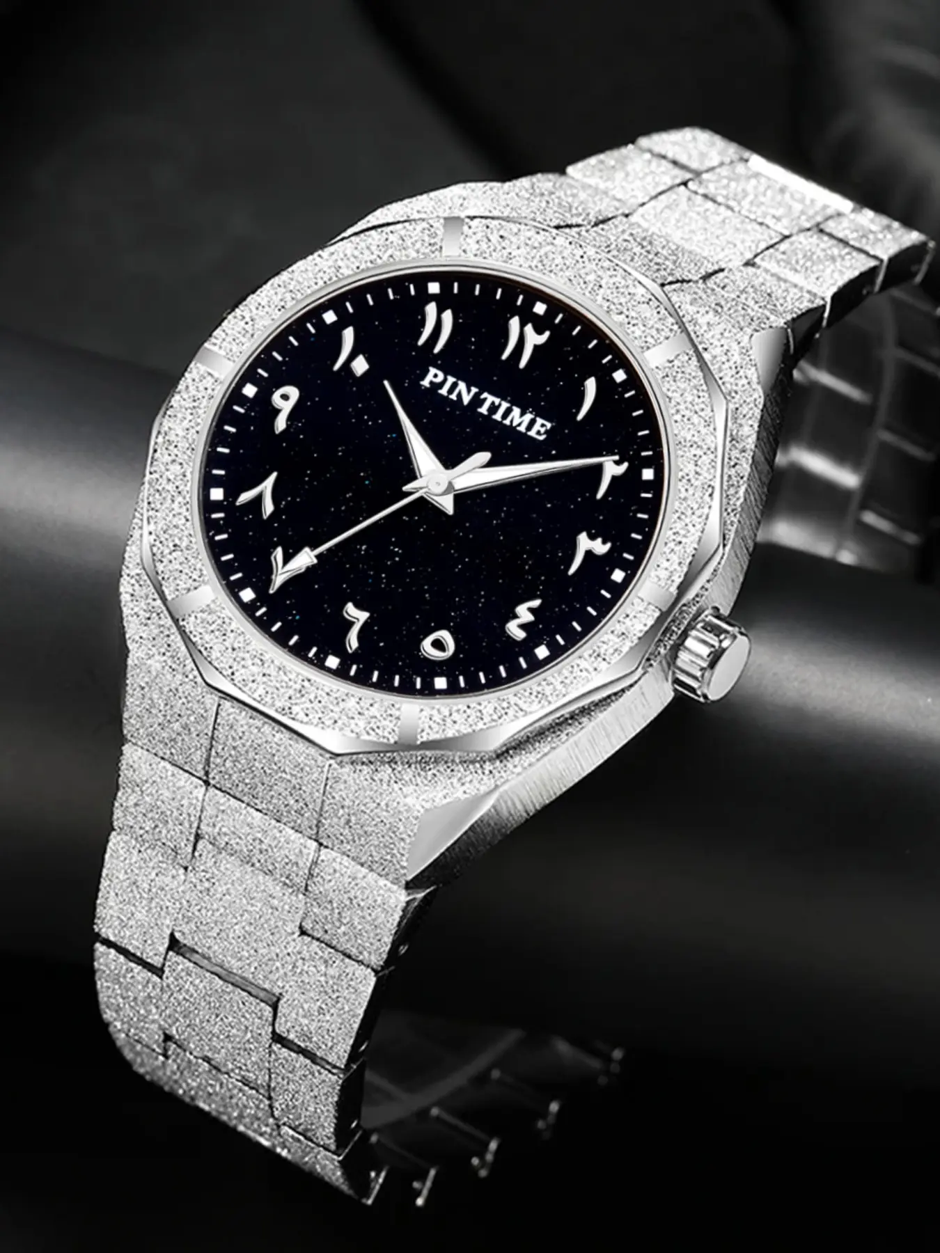 Men's Quartz Watch, Analog Quartz Watches, Quartz Wristwatches, 12-Sided Sapphire Sandblasted Starry Sky Luminous Dial Face, Waterproof Luminous Business Wristwatch, Casual Analog Style, Luminous Fashionable Watch
