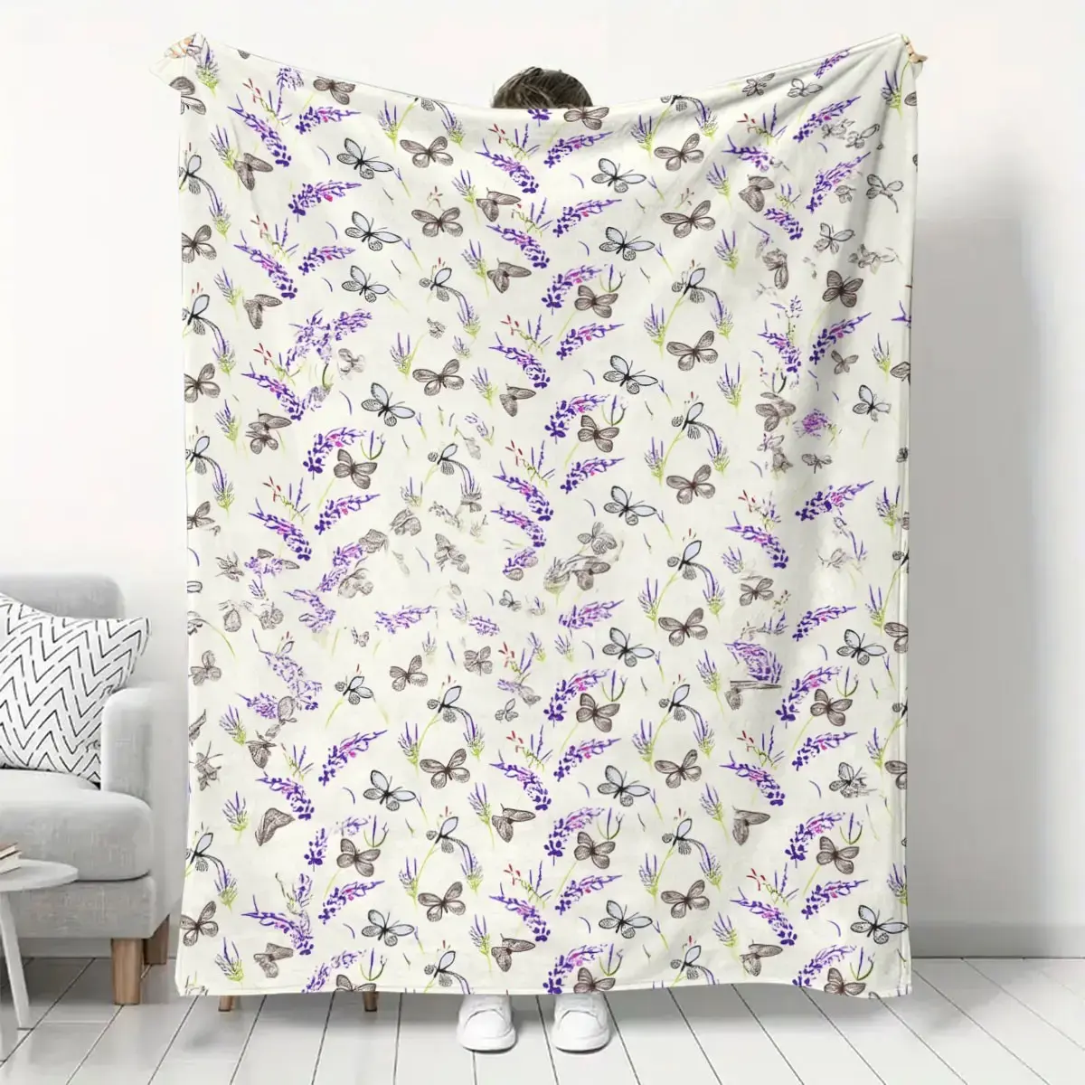 Berkshire Printed Soft Flannel Large Throw Blanket - Fluffy Blankets with Multiple Sizes, Suitable for Sofas, Bedrooms, Throw Blankets
