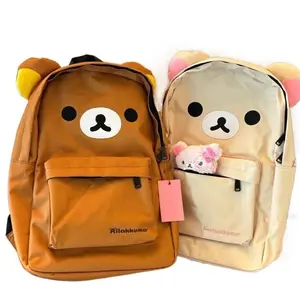 Cute Bear Rilakkumas Backpack Large Capacity Anime Cartoon Backpack Stylish Student School Bag Nylon Shoulder Bags Schoolbag