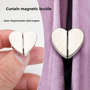 Heart-Shaped Curtain Magnetic Snap Detachable Anti-Light Leakage Strong Magnet Metal Button Hook and Loop Curtain Magnetic Snap