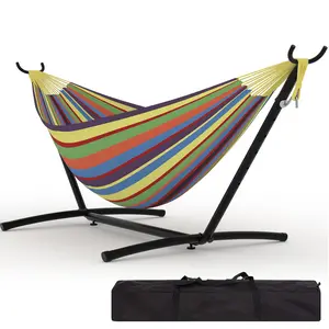 Hammock with Stand Included Portable Outdoor Hammocks Premium Carry Bag Included for Patio, Backyard, Camping & Balcony