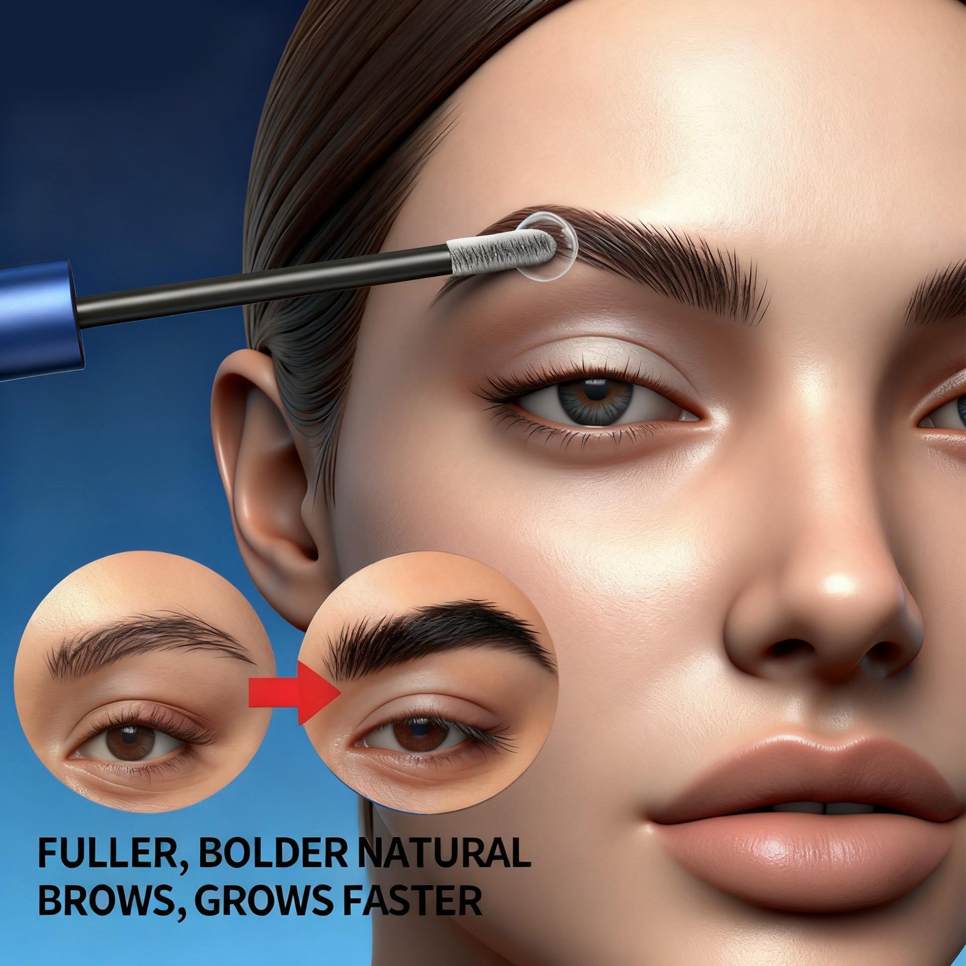 Natural Eyelash & Eyebrow Nourishing Serum 3ml Lengthening Curling Long Lasting Moisturizing Lash Liquid for Daily Use & Makeup Enhancement