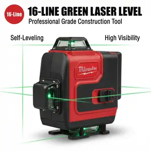 Milwaukee 16 Line Laser Level Kit With Battery Charger Construction Layout Tool High Accuracy