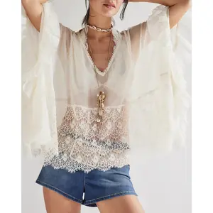 Women’s V Neck Poncho Tops Batwing Sleeve Solid Color Loose Fit T-Shirts Blouses