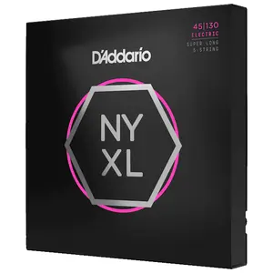 D'Addario NYXL45130SL Bass Guitar Strings Regular Light 5-String Super Long
