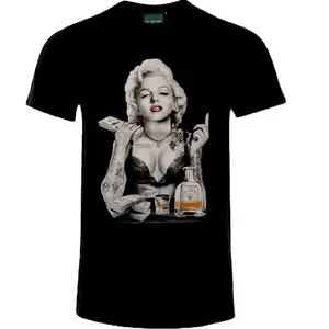 Trendy Threats Mari.lyn.Monr.oe Tequila, 100% cotton Graphic Tee, Unisex, Our Graphic Tee is made with high quality cotton for maximum comfort and breathability. Snag your "Marilyn Monroe" Graphic Tee today Black Classic Tshirt Streetwear