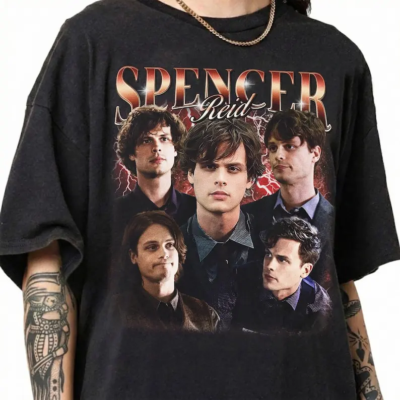 Spencer Reid Shirt, Dr Spencer Reid Bootleg Style T-Shirt, Vintage Criminal Minds T-Shirt, BAU Merch, TV Show Fan Gift