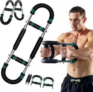 Arm Trainer, 60-110lb Adjustable Chest Workout Equipment, Arm Trainer, Arm Strength Trainer, Portable Power Twister Bar,Portable Spring Resistance for Home Workout Equipment