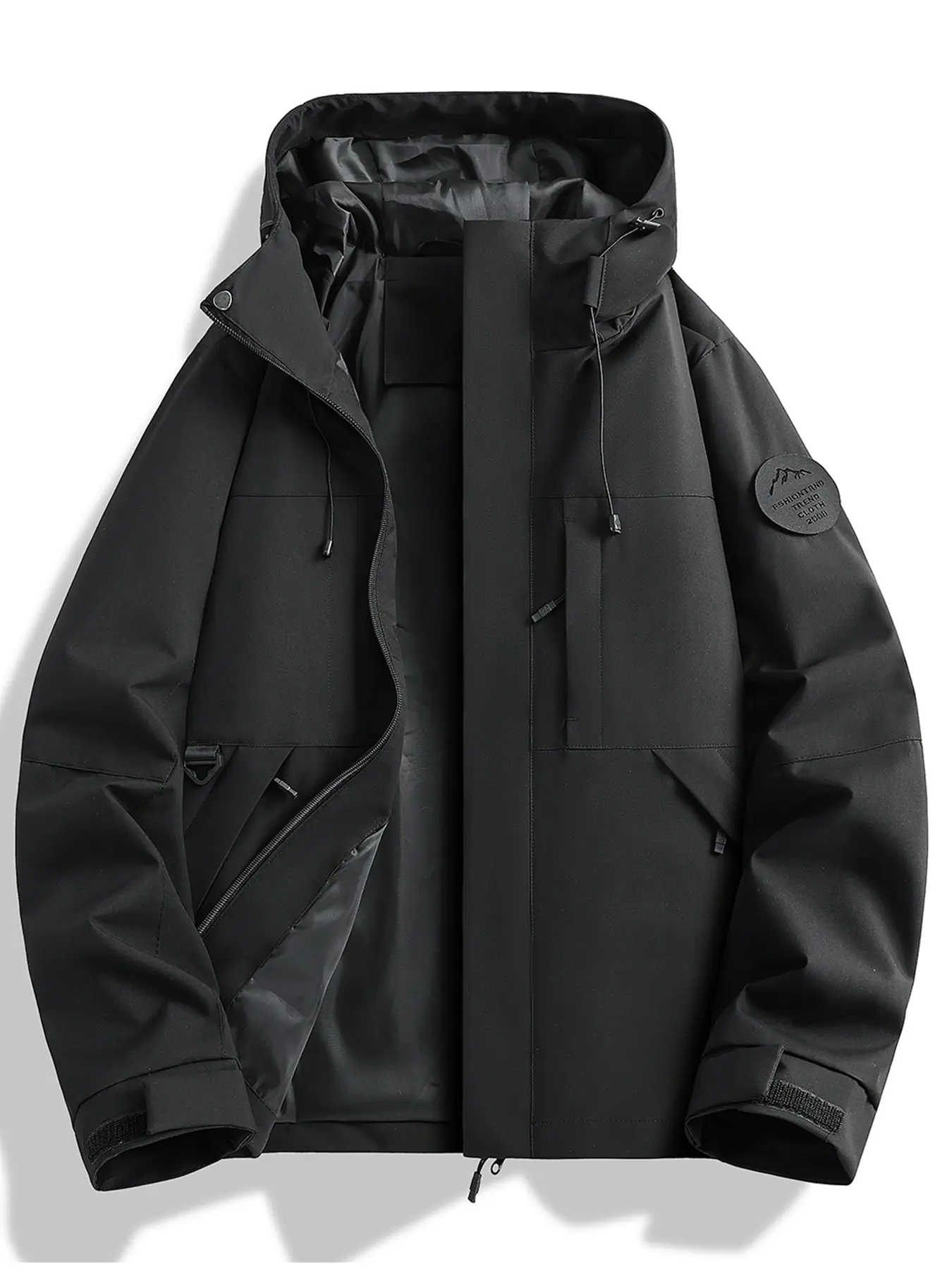 2026 New Outdoor Hooded Climbing Couple Jacket, Windproof Hiking Jacket, Spring Autumn Windproof Waterproof Breathable Fashion Pure Color Fleece Lined Coat, Sports Jacket, Outdoor Sportswear, Waterproof Windproof Outerwear, Sport Outdoor Clothes