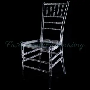 Clear Chiavari | 4 Pack 35.8″ Tall Resin Armless Stacking Chiavari Chair