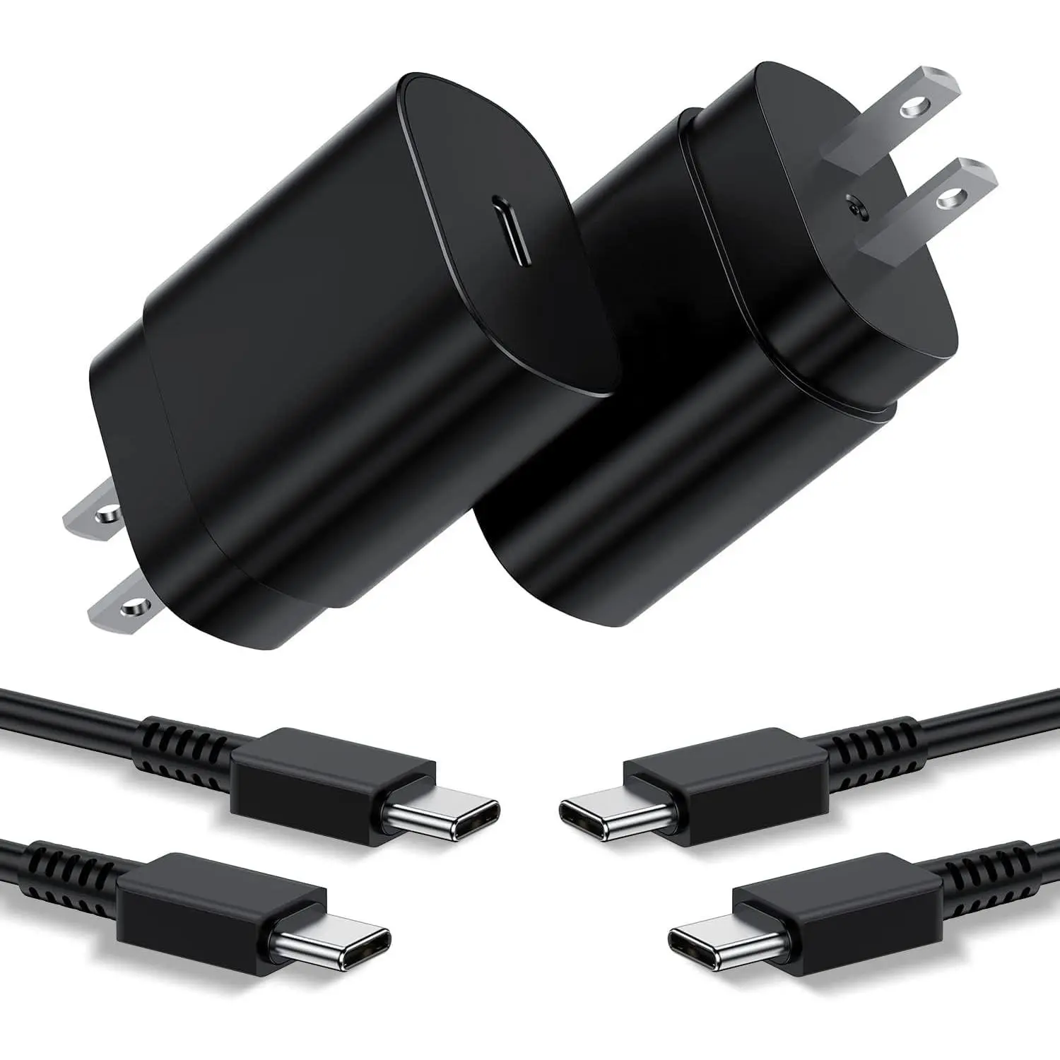 Type C Charger, 2Pack 25W PD USB Wall Charger Super Fast Charging Block & 6ft Android Phone Cable Cord for  Galaxy S24 S23 S22 S21 S20 (Plus Ultra)/ Note 20 10 9 8/ S10 S9 S8,Pixel 6 5 4 Pro XL