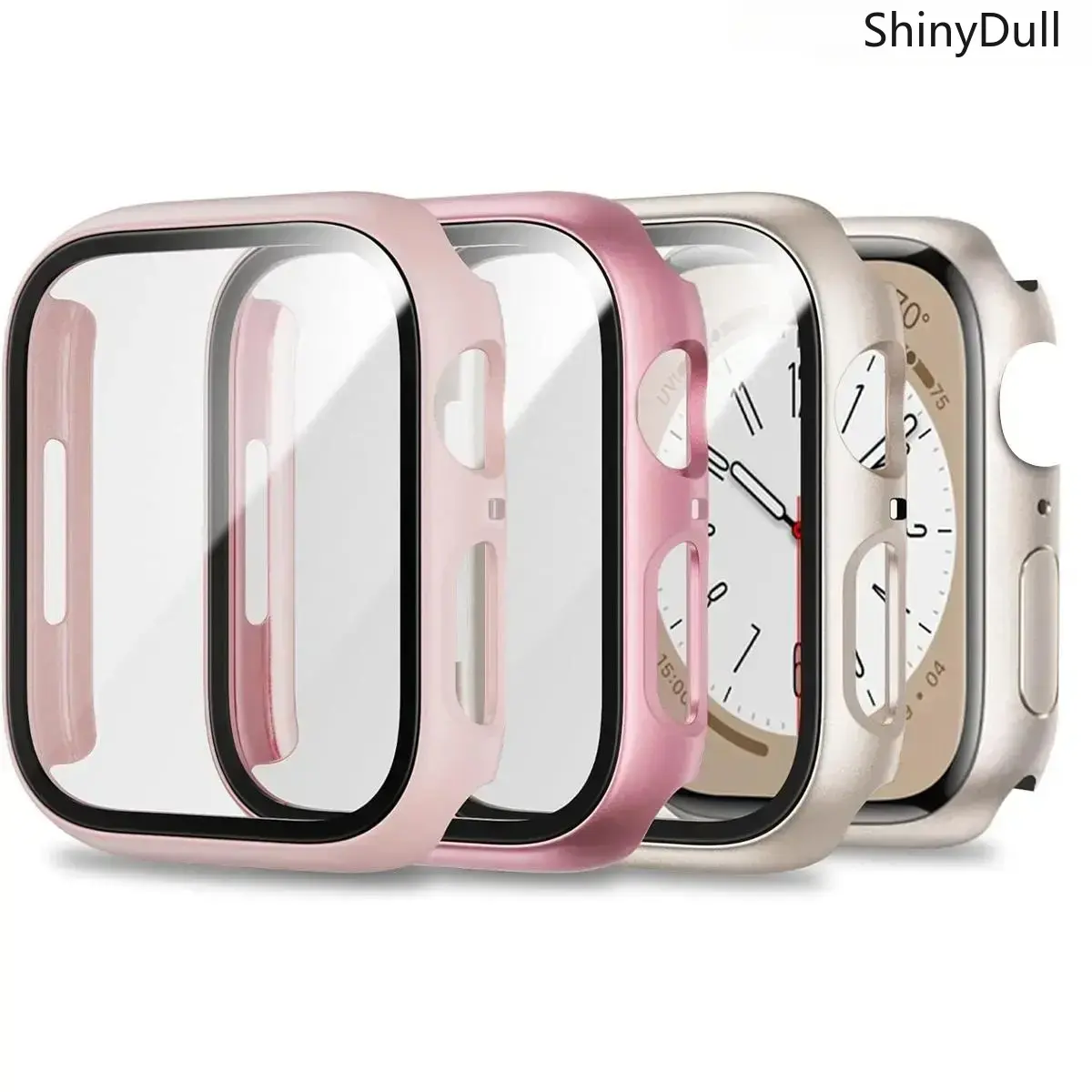 3-Pack PC Watch Case with Tempered Glass Screen Protector, Ultra-Thin 2-in-1 Bumper for Full Protection, Snug Fit for Smartwatch Series Ultra, SE & 9-1, 2 In 1 Design