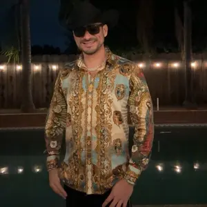 Devoto Rhinestone Long Sleeve Shirt