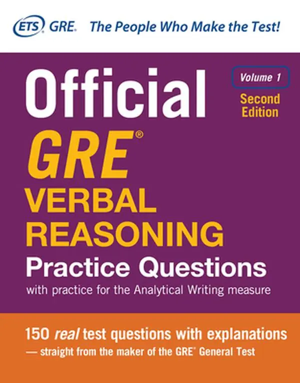 USED Book - Official GRE Verbal Reasoning Practice Questions, Second Edition, Volume 1 by Educational Testing Service (Paperback) - english