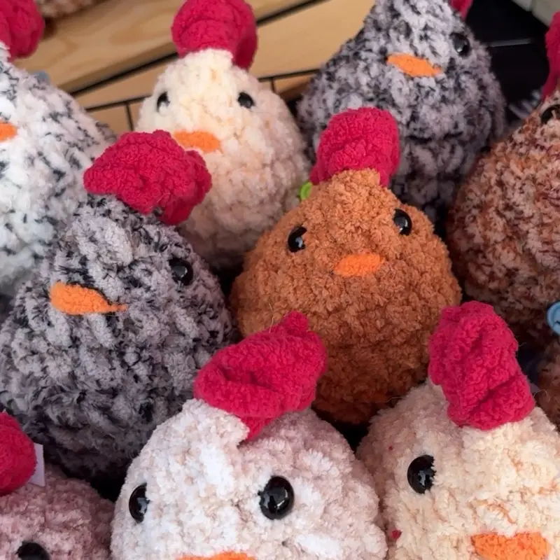 Handmade Crochet Chicken Plush | Small Farm Chicken Stuffed Animal | Soft Amigurumi Chicken Gift