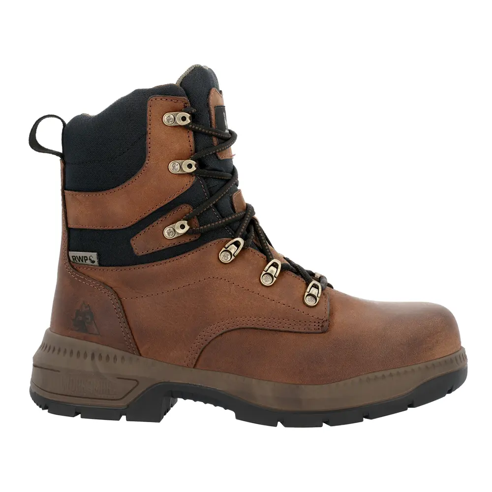 Rocky Mens Worksmart 8 Inch Waterproof Composite Toe Work/Duty - Brown Rocky Mens Worksmart 8 Inch Waterproof Composite Toe Work/Duty - Brown
