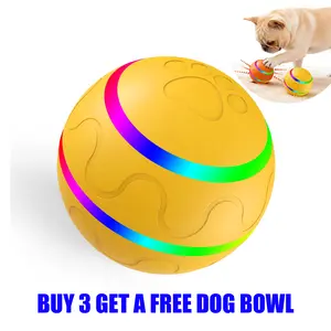 Intelligent Pet Toy Interactive Ball 80mm Diameter IP54 Waterproof USB Rechargeable with Colored Light for Medium/Large Dogs