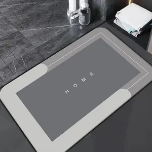 Premium Quick-Dry Bathroom Mat - Ultra-Absorbent Thin Diatomite Bath Mat-Rubber Backing Non-Slip, Machine Washable, and Mildew-Resistant Rug for Shower, Kitchen, Laundry Room,and More with Geometric Design and Easy Cleaning