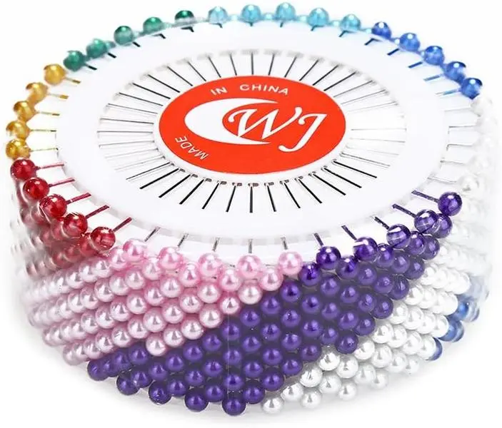 DECORA 480 Pieces Multicolor Sewing Pins Straight Quilting Pearl Head Pins for Christmas and Other Crafts Making
