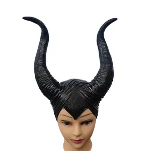 Maleficent Black Horned Demon Headgear Mask, Comfortable Halloween Cosplay Prop, Photo-Friendly Face Covering Accessory for Bar Parties