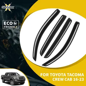 In-Channel Inside Window Visors Sun Rain Guards Vent for Toyota Tacoma Crew Cab 2016-2023, Mount Wind Deflectors, 4PCS
