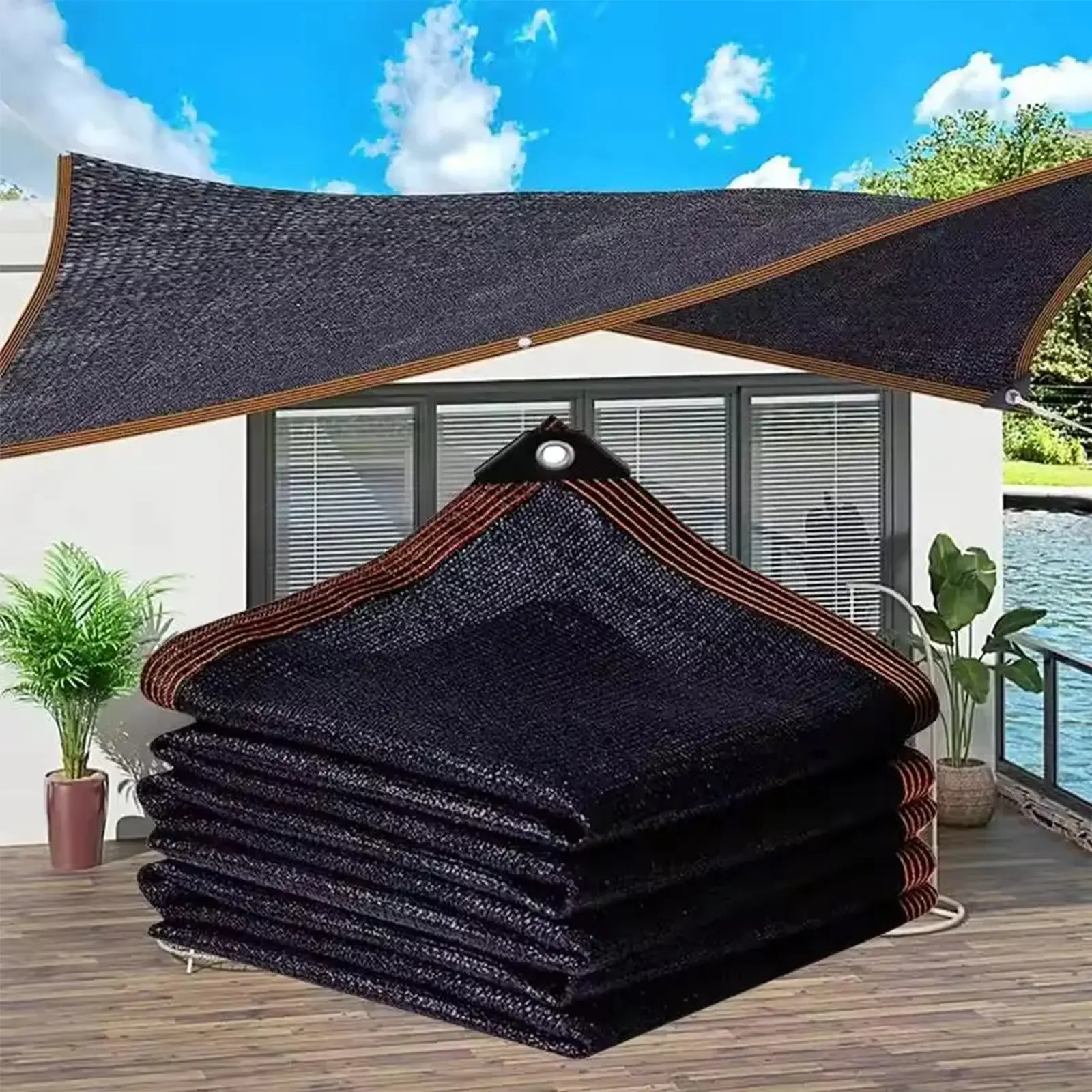 Mesh Fabric Sunshade Netting - 6x10ft with Grommets, 12-Stitch Portable UV Defense Net Parasols, Sunshade Canopy Parasols for Pergola Outdoor Shade Solutions Canopies & Shade, Sunshade Canopy Parasols, Canopies & Shade