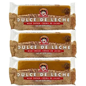 La Cubana Dulce de Leche 8 oz Cream of Milk Pack of 3 - Delicious Milk Cream Snack Bonbon Dessert Nata Low Fat Sodium Cholesterol Free