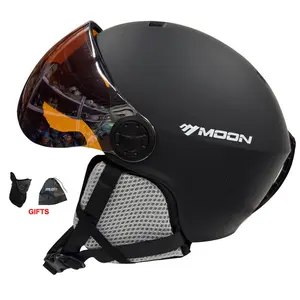 MOON High-Quality PC+EPS Ski Helmet with Lens - Outdoor Sports, and Skiing - Includes Adjustable Strap, Ventilation System, and Ergonomic Design, Ski Helmet for Snowboarding,Best for Christmas Thanksgiving Snowboard Accessory Equipment Helmet Goggle