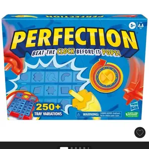 Hasbro Perfection Game - Beat the Clock Before It Pops! 250+ Tray Variations for Ages 5+ Family Fun Board Game