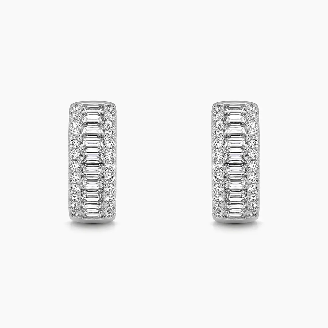 #5   |    1/3 CTW | Baguette Lab Diamond Huggie Earrings Set in 925 Sterling Silver