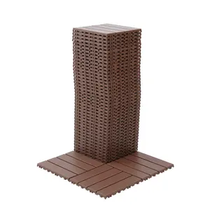 44-Pack 12"x12" Polypropylene Puzzle Piece Interlocking Outdoor Deck Tiles, Waterproof All-Weather Plastic Floating Click-Parquet, Strong Load-Bearing Capacity for Balcony, Bathrooms