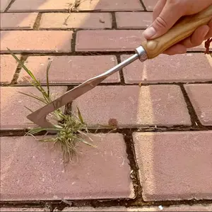 2026 Crack Weeder Tool Crevice Cleaning Tool12" Stainless Steel Manual grass Puller ToolBeech Wood Handle for Sidewalk DrivewaysPatio Paver Narrow and Wall Gaps Garden