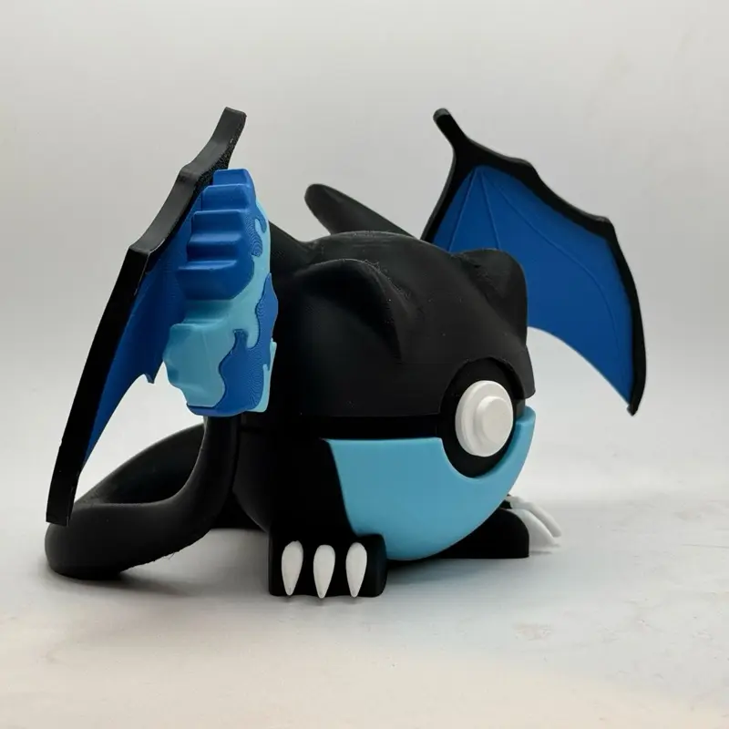 Charizard-Themed Shining Decorative Pokeball Desktop Figurine for Pokemon Fans