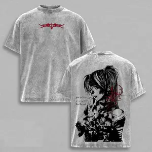 Misa Amane shirt, Death Note graphic tee, vintage washed oversized t-shirt, gothic anime clothing, dark aesthetic streetwear, Y2K alt fashion tee, unisex couple anime shirt, edgy graphic tee, Japanese anime merch, grunge streetwear shirt