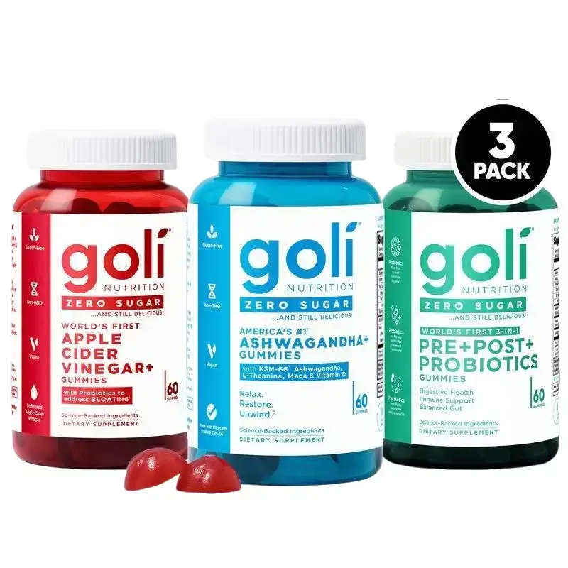 Your Go-To Trio Gummies | Zero Sugar Probiotic + Apple Cider Vinegar | Vegan, Non-GMO & Gluten-Free