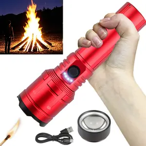 Pure Aluminum Alloy High Lumen LED Flashlight - Rechargeable EDC Flashlight with Focus Fire Lens, 5000mAh Large-Capacity Battery, 2002 Lumen Power Bank Function, Suitable for Camping Fire Making, Outdoor Activities, High Lumen Flashlights