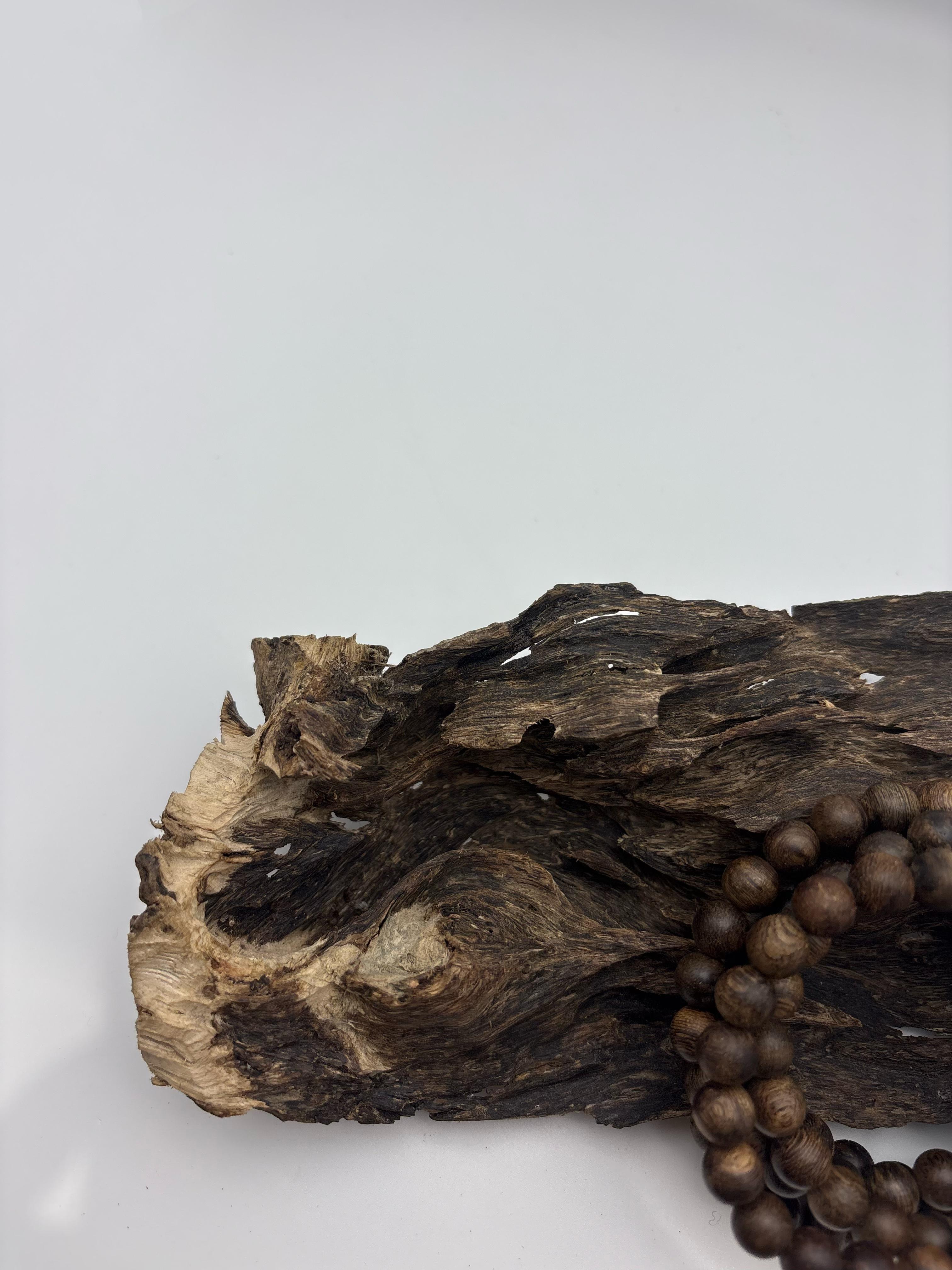 Shine You  Wild Agarwood Bracelet, Brunei Soft Silk Agarwood ，Submerged-level, Single Bead Diameter 0.86cm ~ 21 Beads ~ 8.27g, Rich in Oil