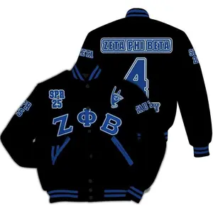 Zeta Phi Beta Custom Chapter Varsity Jacket, Personalized Baseball Bomber, Sorority Streetwear Gift for Members