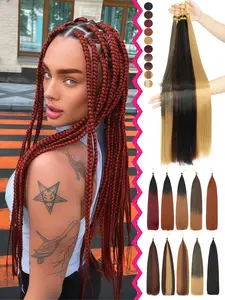 Pre Stretched Braiding Hair 30 Inch Knotless Braiding Hair Extensions 1pack Easy Braids, Long Straight Hair Bundles, Straight Synthetic Braiding Hair, Synthetic Hair Piece, Hair Extensions for DIY Braids, Crochet Braids, Hair Weave