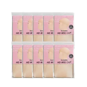 10 Packs 20 PCS Ultra Thin Invisible Brown Wig Caps Sheer Skin Tone HD Wig Cap Stretchy Stocking Caps For Lace Front Wigs Women