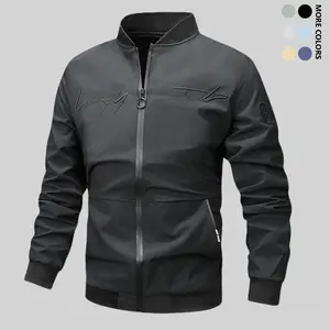 Men's embroidered letter flight jacket, casual coat, fashionable coat for spring, autumn and winter, suitable for daily use, home, outdoor and work occasions