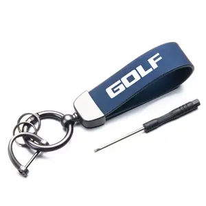 Car Keychain, PU Leather Car Keychain, Simple Design, Minimalist Design Car Interior Decoration Accessories for VW Volkswagen Golf 5 6 MK5