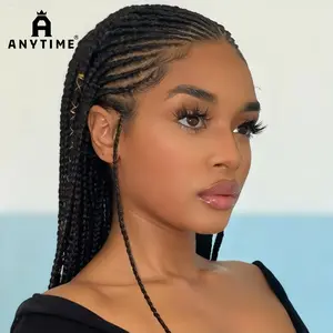 Anytime Hair Box Cornrow Braided Wig Synthetic Full Lace Hair Wig 34inch Long