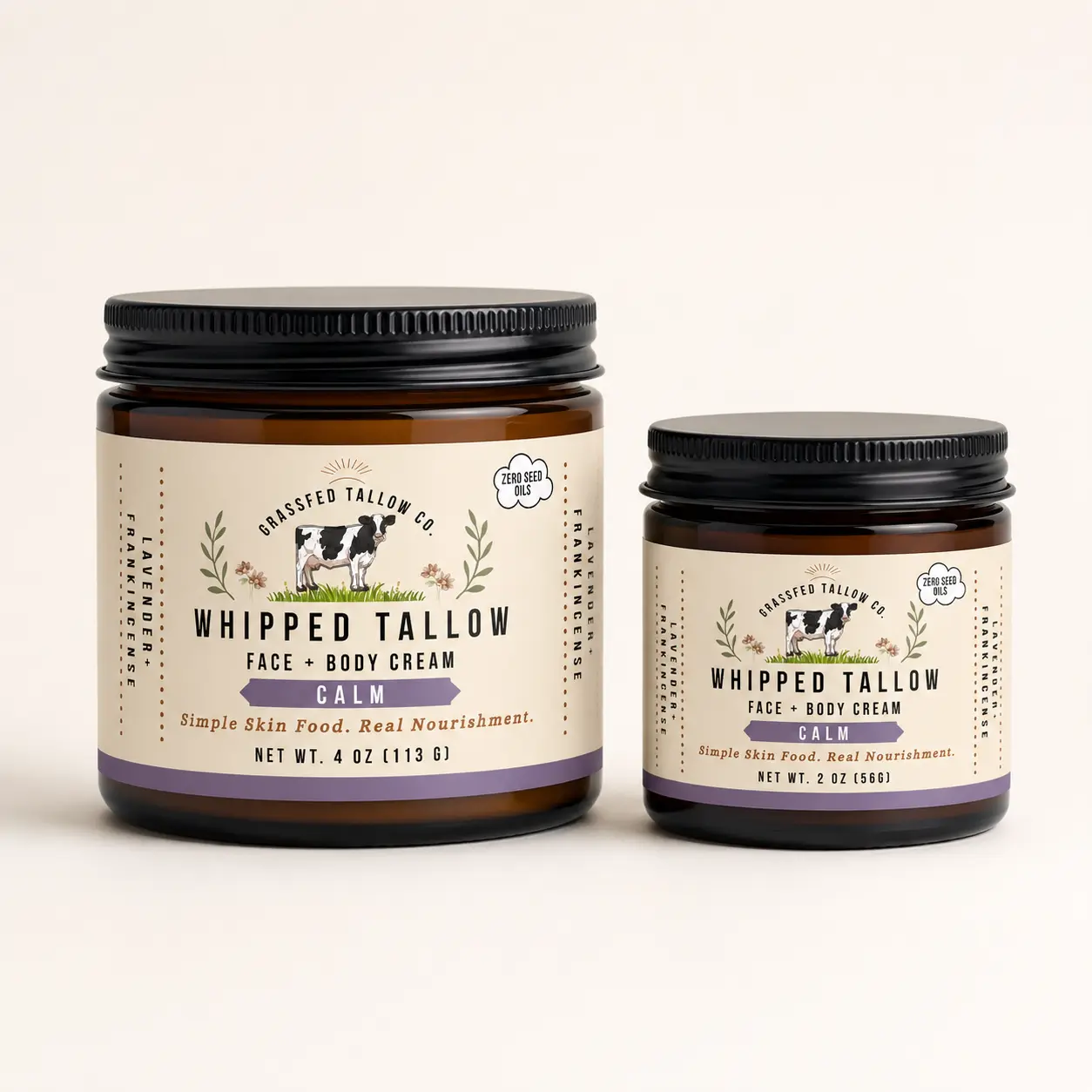 Lavender + Frankincense Whipped Tallow Balm (Calm)