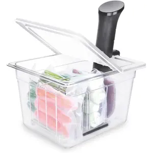 Sous Vide Container 12 Qt with Collapsible Hinged Lid and Rack, Compatible with Anova Nano and AN500-US00 and , SET-12-NANO-PP