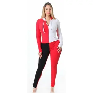 Red Hot Two-Piece Set Long Sleeve Jacket Womenswear Matching Legging Suits Sleeve Casual Fabric Comfortable Fit Fashion Stretchable
