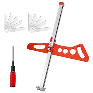 SAKER Drywall Cutting Tool Foldable Drywall Cutter for Wall Build Decoration Gypsum Board Cutting with 19 Wheels Orange Silver Design Scissor Precision