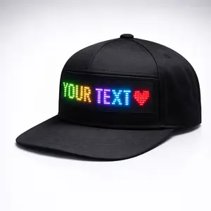 Party game: programmable LED light-up hat for men | Controlled via a mobile app; scrolling text suitable for voting, elections, parties, dance events, Halloween, and Christmas gifts; supports USB charging