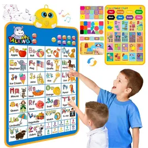 Electronic Alphabet Wall Chart Talking ABC 123 Music Poster, Interactive Learning Toy for Toddlers 1-5, Educational Kids Toy, Preschool Learning, Birthday Gift for Boys & Girls Blue
