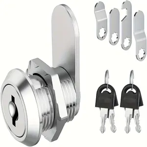 Equipped with 4 keys and 4 different lock plates, this durable and reliable latch lock is suitable for doors, cabinets, mailboxes, and drawers. Dimensions: 16mm cabinet lock, locker lock, mailbox lock, furniture cabinet door lever lock